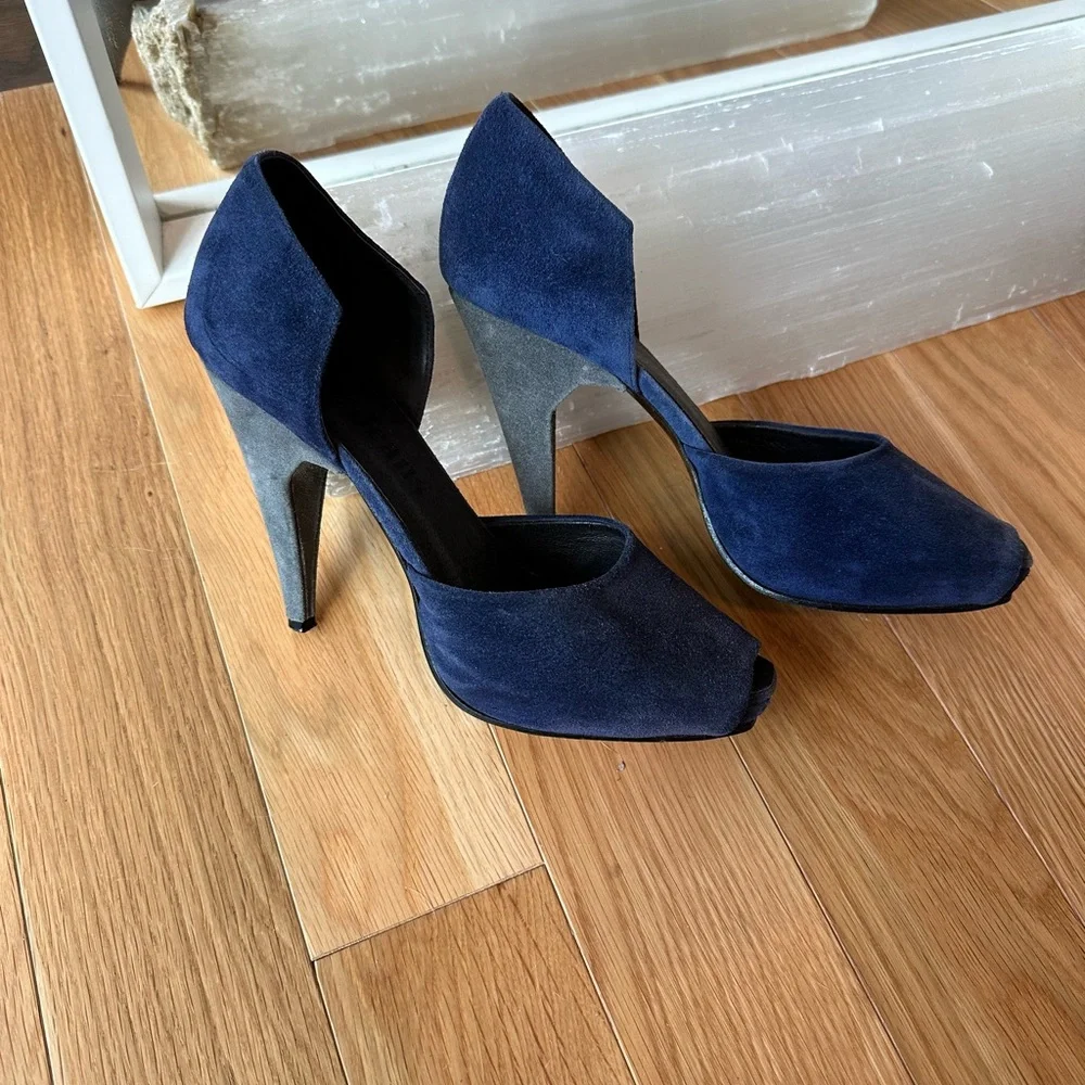 Acne Studios Blue and Grey Suede d’Orsay Pumps, size 8, GUC - Picture 4 of 9